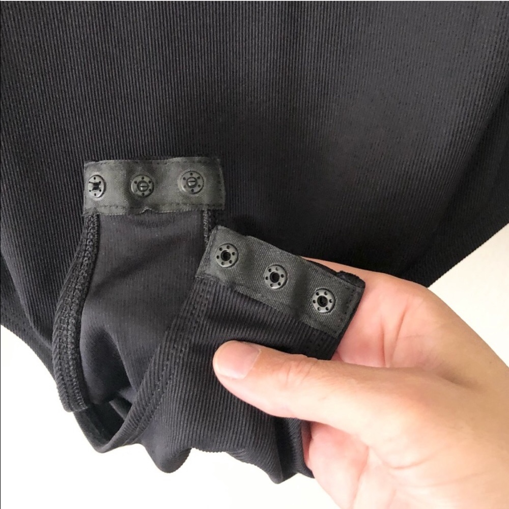 NWOT TOPSHOP square neck ribbed bodysuit black - Picture 8 of 10